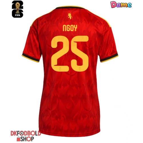 Belgien Nathan Ngoy #25 Hjemmebanetrøje Dame VM 2026 Kort ærmer